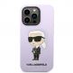 Karl Lagerfeld Liquid Silicone Ikonik NFT Case - дизайнерски силиконов кейс за iPhone 14 Pro Max (лилав) 5