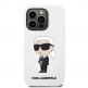 Karl Lagerfeld Liquid Silicone Ikonik NFT Case - дизайнерски силиконов кейс за iPhone 14 Pro (бял) 4