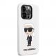 Karl Lagerfeld Liquid Silicone Ikonik NFT Case - дизайнерски силиконов кейс за iPhone 14 Pro (бял) 5