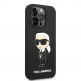 Karl Lagerfeld Liquid Silicone Ikonik NFT Case - дизайнерски силиконов кейс за iPhone 14 Pro (черен) 2