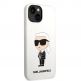Karl Lagerfeld Liquid Silicone Ikonik NFT Case - дизайнерски силиконов кейс за iPhone 14 (бял) 2