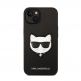 Karl Lagerfeld Saffiano Choupette Head Case - дизайнерски кожен кейс за iPhone 14 (черен) 5
