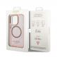 Guess Translucent MagSafe Case - хибриден удароустойчив кейс с MagSafe за iPhone 14 Pro Max (розов-прозрачен) 1