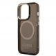 Guess Translucent MagSafe Case - хибриден удароустойчив кейс с MagSafe за iPhone 14 Pro Max (черен-прозрачен) 4