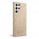 Guess Glitter Flakes Metal Logo Case - хибриден удароустойчив кейс за Samsung Galaxy S23 Ultra (златист) 2