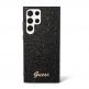 Guess Glitter Flakes Metal Logo Case - хибриден удароустойчив кейс за Samsung Galaxy S23 Ultra (черен) 1