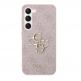 Guess Saffiano 4G Metal Logo Leather Hard Case - дизайнерски кожен кейс за Samsung Galaxy S23 Plus (розов) 1
