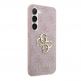 Guess Saffiano 4G Metal Logo Leather Hard Case - дизайнерски кожен кейс за Samsung Galaxy S23 Plus (розов) 2