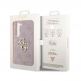 Guess Saffiano 4G Metal Logo Leather Hard Case - дизайнерски кожен кейс за Samsung Galaxy S23 Plus (розов) 5