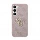 Guess Saffiano 4G Metal Logo Leather Hard Case - дизайнерски кожен кейс за Samsung Galaxy S23 (розов) 1
