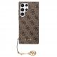 Guess 4G Charms Collection Hard Case - дизайнерски кожен кейс за Samsung Galaxy S23 Ultra (кафяв) 1