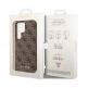 Guess 4G Charms Collection Hard Case - дизайнерски кожен кейс за Samsung Galaxy S23 Ultra (кафяв) 5
