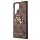 Guess Saffiano 4G Metal Logo Leather Hard Case - дизайнерски кожен кейс за Samsung Galaxy S23 Ultra (кафяв) 1