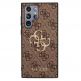 Guess Saffiano 4G Metal Logo Leather Hard Case - дизайнерски кожен кейс за Samsung Galaxy S23 Ultra (кафяв) 5