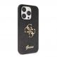Guess PU Fixed Glitter 4G Metal Logo Case - силиконов (TPU) калъф за iPhone 15 Pro Max (черен)  2