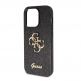 Guess PU Fixed Glitter 4G Metal Logo Case - силиконов (TPU) калъф за iPhone 15 Pro Max (черен)  4