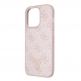 Guess Strass Triangle Metal Logo Case - силиконов (TPU) калъф за iPhone 15 Pro (розов) 4
