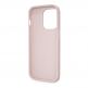 Guess Strass Triangle Metal Logo Case - силиконов (TPU) калъф за iPhone 15 Pro (розов) 5
