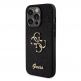 Guess PU Fixed Glitter 4G Metal Logo Case - силиконов (TPU) калъф за iPhone 15 Pro (черен)  1