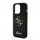 Guess PU Fixed Glitter 4G Metal Logo Case - силиконов (TPU) калъф за iPhone 15 Pro (черен)  5