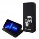 Karl Lagerfeld PU Saffiano Karl and Choupette NFT Book Case - дизайнерски кожен калъф, тип портфейл за iPhone 15 Pro Max (черен) 1