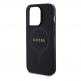 Guess PU Saffiano MagSafe Case - дизайнерски кожен кейс с Magsafe за iPhone 15 Pro (черен) 6