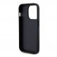 Guess PU 4G Strass Metal Logo Leather Hard Case - дизайнерски кожен кейс за iPhone 15 Pro (черен) 2