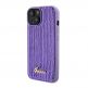 Guess Sequin Script Logo Case - дизайнерски силиконов кейс за iPhone 15 (лилав) 1