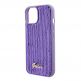Guess Sequin Script Logo Case - дизайнерски силиконов кейс за iPhone 15 (лилав) 3