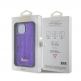 Guess Sequin Script Logo Case - дизайнерски силиконов кейс за iPhone 15 (лилав) 4
