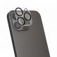 4smarts StyleGlass Camera Lens Protector - 2 броя предпазни плочки за камерата на iPhone 15 Pro, iPhone 15 Pro Max (тъмносив и прозрачен) 2