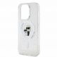 Karl Lagerfeld IML Glitter Karl and Choupette MagSafe Case - дизайнерски силиконов кейс с MagSafe за iPhone 15 Pro Max (прозрачен) 3