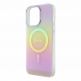 Guess IML Iridescent Script MagSafe Case - дизайнерски силиконов кейс с MagSafe за iPhone 15 Pro Max (розов) 4
