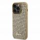 Guess PU Square Mirror Script Logo Leather Hard Case - дизайнерски кожен кейс за iPhone 15 Pro (златист) 1