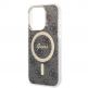 Guess IML 4G MagSafe Case - дизайнерски силиконов кейс с MagSafe за iPhone 15 Pro (черен) 3