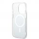 Guess IML 4G MagSafe Case - дизайнерски силиконов кейс с MagSafe за iPhone 15 Pro (черен) 4