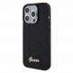 Guess PU Square Mirror Script Logo Leather Hard Case - дизайнерски кожен кейс за iPhone 15 Pro (черен) 1