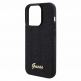 Guess PU Square Mirror Script Logo Leather Hard Case - дизайнерски кожен кейс за iPhone 15 Pro (черен) 3
