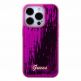 Guess Sequin Script Logo Case - дизайнерски силиконов кейс за iPhone 15 Pro (розов) 2