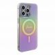 Guess IML Iridescent Script MagSafe Case - дизайнерски силиконов кейс с MagSafe за iPhone 15 Pro (розов) 1