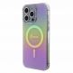 Guess IML Iridescent Script MagSafe Case - дизайнерски силиконов кейс с MagSafe за iPhone 15 Pro (розов) 3