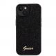 Guess PU Square Mirror Script Logo Leather Hard Case - дизайнерски кожен кейс за iPhone 15 (черен) 1