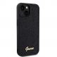 Guess PU Square Mirror Script Logo Leather Hard Case - дизайнерски кожен кейс за iPhone 15 (черен) 2