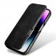 iCarer Leather Oil Wax MagSafe Folio Case - кожен калъф (естествена кожа), тип портфейл с MagSafe за iPhone 15 Pro (черен) 9