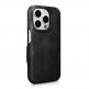 iCarer Leather Oil Wax MagSafe Folio Case - кожен калъф (естествена кожа), тип портфейл с MagSafe за iPhone 15 Pro (черен) 11