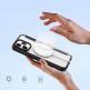 Dux Ducis Skin X Pro Magnetic Wallet Case - удароустойчив хибриден кожен кейс с отделение за карти и MagSafe за iPhone 15 Pro (черен-прозрачен) 6
