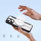 Dux Ducis Skin X Pro Magnetic Wallet Case - удароустойчив хибриден кожен кейс с отделение за карти и MagSafe за iPhone 15 Pro Max (черен-прозрачен) 6