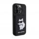 Karl Lagerfeld PU Saffiano Monogram Choupette Card Slot Stand Case - дизайнерски кожен кейс с отделение за карти за iPhone 15 Pro Max (черен) 3