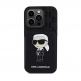 Karl Lagerfeld PU Saffiano Monogram Ikonik Card Slot Stand Case - дизайнерски кожен кейс с отделение за карти за iPhone 15 Pro Max (черен) 2