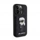 Karl Lagerfeld PU Saffiano Monogram Ikonik Card Slot Stand Case - дизайнерски кожен кейс с отделение за карти за iPhone 15 Pro Max (черен) 3